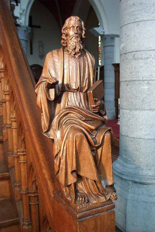 Het originele St. Paulusbeeld.